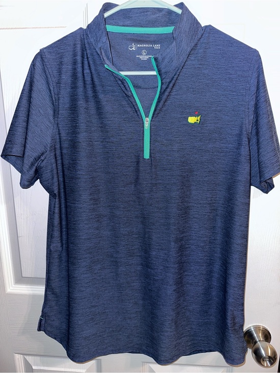 Magnolia Tops - Masters Magnolia Lane Tech Performance Quarter Zip Polo Golf Shirt Women’s Large